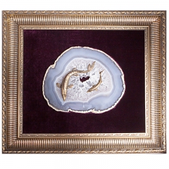 Картина из натурального камня "Осетр" Драгоценный камень агат