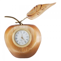 Часы из камня "Яблоко" Драгоценный камень селенит