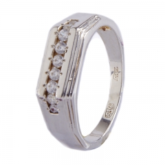 Мужское кольцо с камнем Драгоценный камень фианит Оправа серебро 925 проба