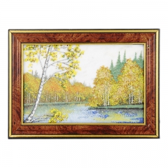 Картина  "Осень" Драгоценный камень мрасмор, цитрин Ручная работа