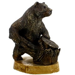 Фигурка из натурального камня "Медведь" Драгоценный камень кальцит