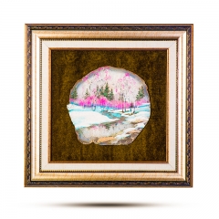Картина "Розовая дымка" Драгоценный камень агат