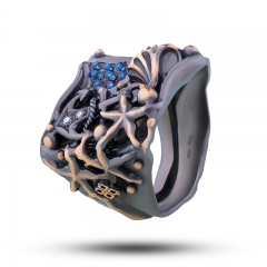 Авторское мужское кольцо "Дары моря" бренда "Denisov & Gems"