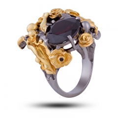 Эксклюзивное кольцо "Богатый мир" с природными камнями "Vida Maestro"