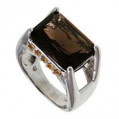 Мужское кольцо  Камень раухтопаз, оправа серебро 925 проба