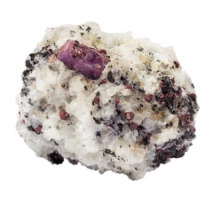 Коллекционный минерал  Корунд в гнейсе. Месторождение Хит-остров