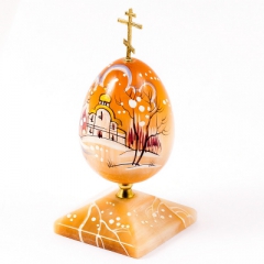 Фигурка "Яйцо пасхальное с крестом", камень Селенит