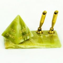 Письменный набор "Пирамида", камень Оникс