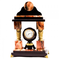 Часы "С колоннами", драгоценый камень Яшма