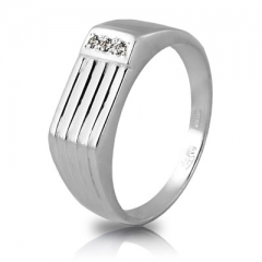 Мужское кольцо Камень фианит, оправа серебро, 925 проба