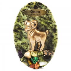 Подарок талисман для знака зодиака "Овен" Магнит на холодильник Драгоценный камень змеевик, родонит, лазурит, аметист, сердолик, цитрин, нефрит, яшма, авантюрин, гематит