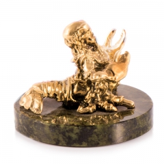 Эксклюзивный подарок для знака зодиака "Рак" Драгоценный камень змеевик Литье бронза