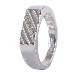 Мужское кольцо с натуральным камнем Драгоценный камень фианит Оправа серебро