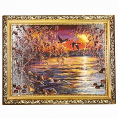 Картина "Закат" Драгоценный камень яшма