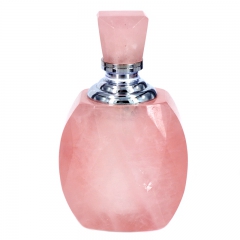 Сувенир из натурального камня Флакон для духов Драгоценный камень розовый кварц