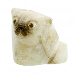 Фигурка из камня "Мопс" Драгоценный камень ангидрит