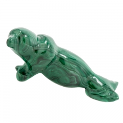 Фигурка из камня "Морской котик" Драгоценный камень малахит