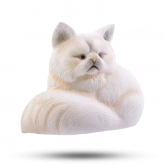 Фигурка "Белый кот" Камень ангидрит