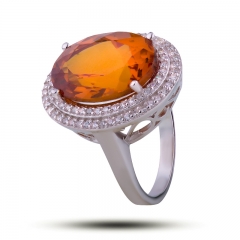 Эксклюзивное кольцо Камень султанит, фианиты