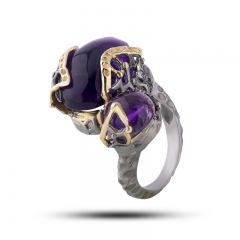 Эксклюзивное кольцо Камень аметист