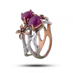 Эксклюзивное кольцо Камень рубин, корунд, сапфир