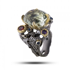 Авторское кольцо с природными камнями