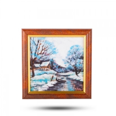 Картина "Зимний пейзаж" из природного камня