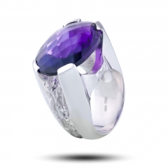 Эксклюзивное мужское кольцо Камень аметист "Denisov & Gems"